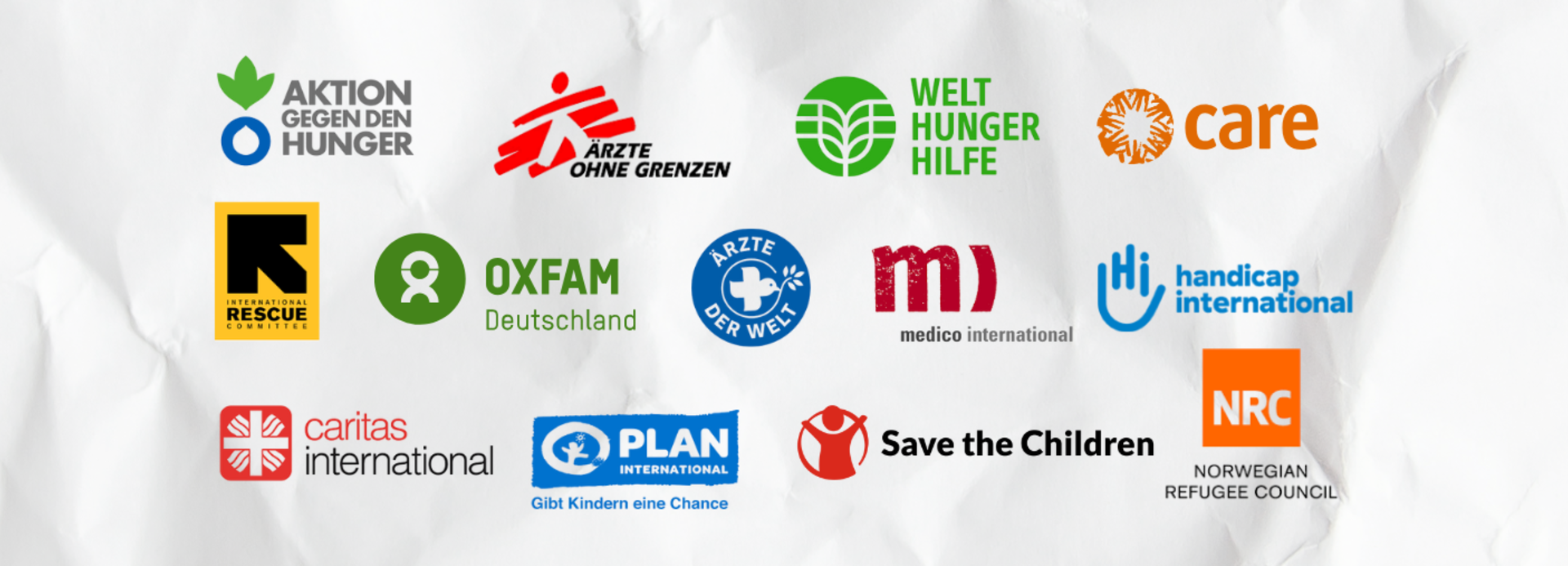 Logos von 13 deutschen NGOs