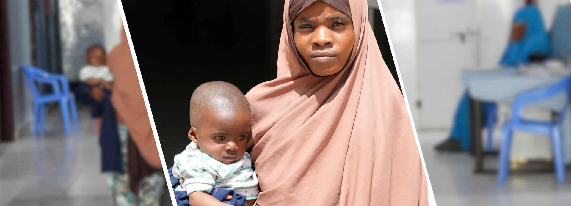 Nafisa und eines ihrer Kinder im Makkah-Krankenhaus in Somalia