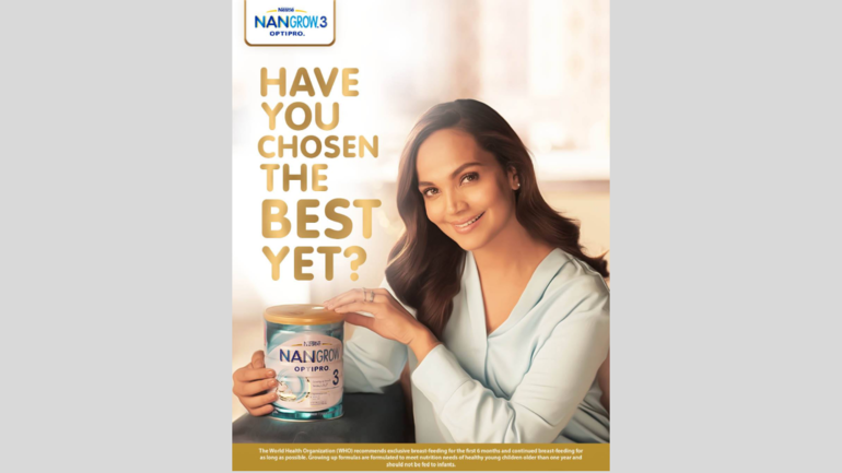 Werbung aus Pakistan für NanGrow3: Frau hält Dose, darüber Schrift: Have you chosen the best yet? Werbung aus Pakistan für NanGrow3: Frau hält Dose, darüber Schrift: Have you chosen the best yet?