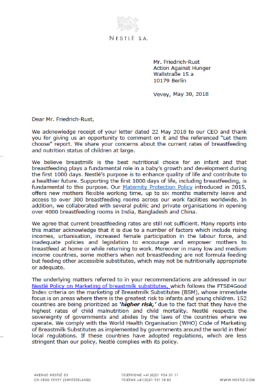 Reaktion Nestle Reaktion Nestle
