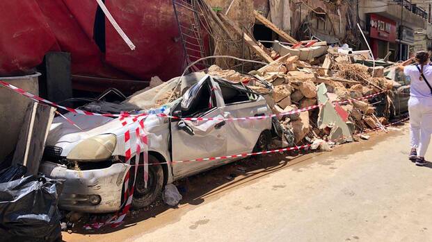 Trümmer in Beirut nach Explosion