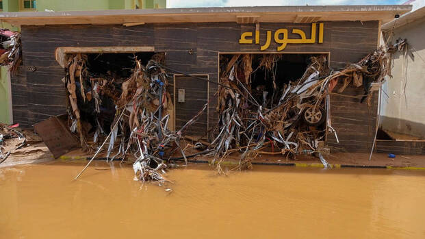 Schwere Unwetter zogen über Libyen hinweg und hinterließen Zerstörung Schwere Unwetter zogen über Libyen hinweg und hinterließen Zerstörung